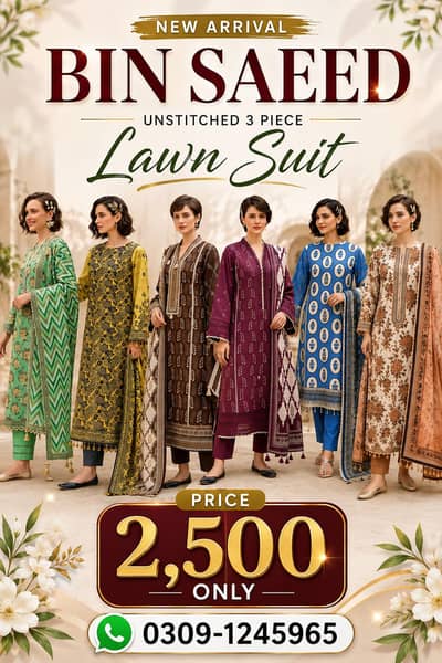 New Arrival | Bin Saeed 3 Piece Lawn Suit