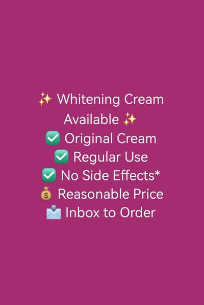whitening cream avalible 100 percent grenty results