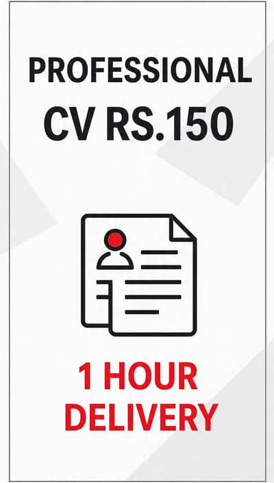 CV WRITING RS. 150 | 1 HOUR DELIVERY