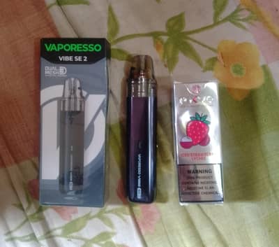 VAPORESSO VIBE S2 WITH %75 FILLED STRAWBERRY LYCHEE ICE 50MG BOTTLE