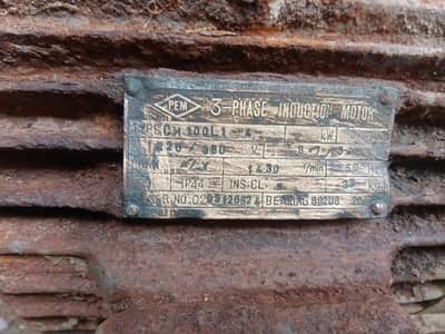 ​3 HP (2.2 kW) PEM 3-Phase Electric Motor - 100% Copper Winding