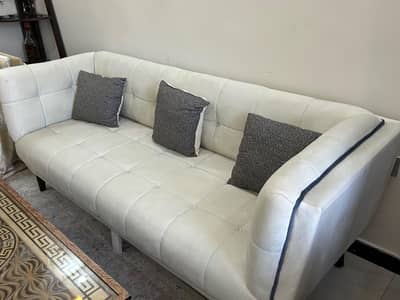 5 seater white sofa one long sofa 2 sofa chairs for sale