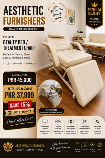 Bed|Saloon Bed | Spa Bed | Beauty Therapy Bed | Facial & Spa Bed