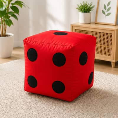 Dice Design Bean Bag – Red, Green, Blue & Purple