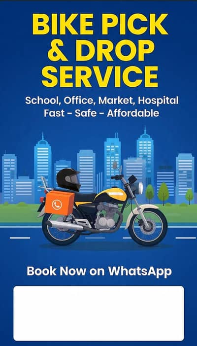 pick & drop available on bike for monthly