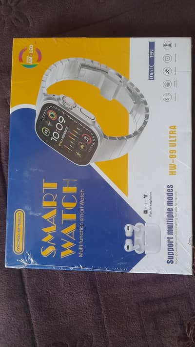 HW-89 Ultra Smartwatch 10 Straps+Wireless Earbuds Brand Sealed Pack