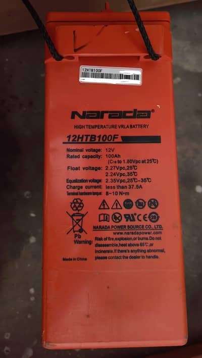 . Narada 12HTB100F – 12V 100Ah High Temperature VRLA Battery