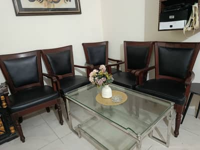 Chairs and glass table for sale