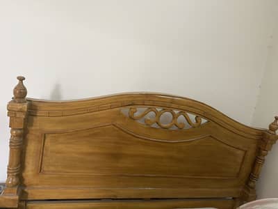 Queen side wooden bed