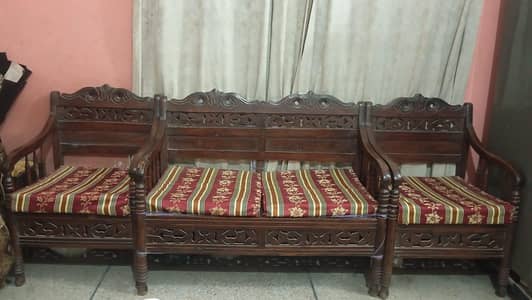 Wood Sofa Set 2 seater and two 1,1 seater