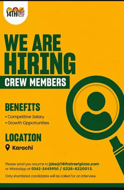 Hiring Gro waiter busser delivery rider