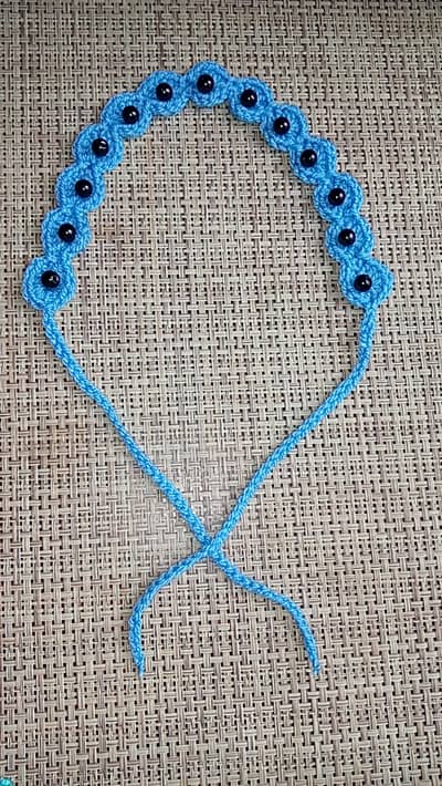 Handmade Crochet Beaded Headband / Cute Hair Accessory