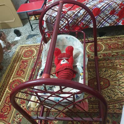 Iron Baby Cradle Jhoola with Mattress - Like New