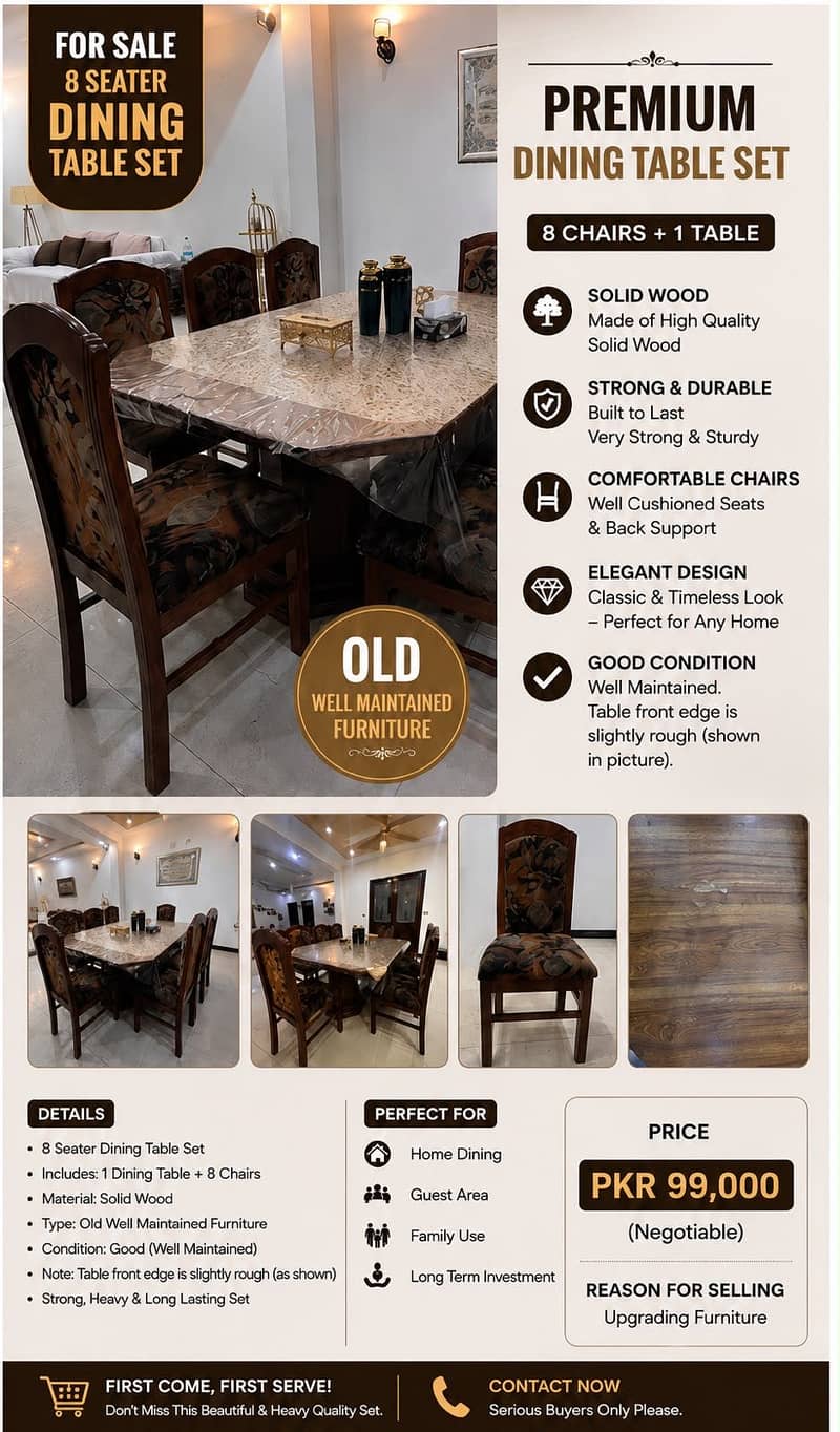 8 Seater Dining Table set 0