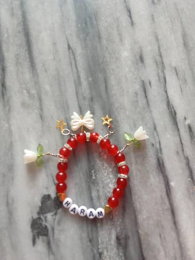pure crystal breslet with beautiful  charm and golden stars
