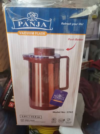 Panja 1.0L Vacuum Flask – Push Button Hot & Cold Thermos