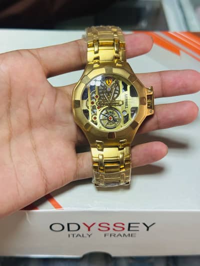 Title: Timekey Skeleton Automatic Luxury Gold Watch for Men - Brand N