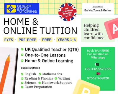 UK Qualified Primary Teacher (QTS) | English, Maths & Phonics
