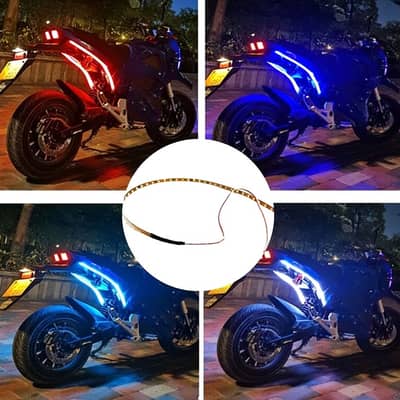 45CM Multi Color RGB LED Chain Cover Light For Motorcycles - Waterproo
