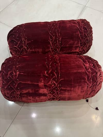 Luxury Maroon Velvet cushions-2 pieces -used