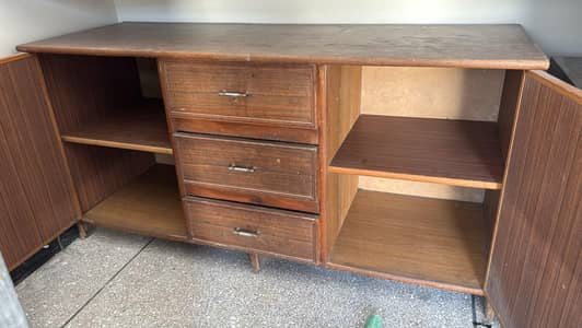 Vintage Wooden Sideboard / Cabinet with 3 Drawers & Storage