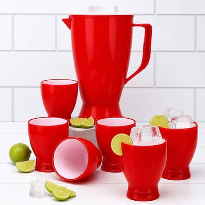 Sets of new 7pcs shiny water jug and glass set with box packing