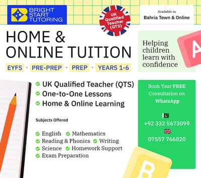 UK Qualified Primary Teacher (QTS) | English, Maths & Phonics