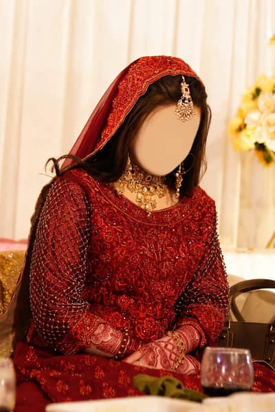 Ruby red bridal dress