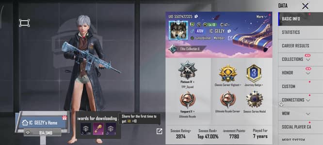 Pubg lvl 81 glacier lvl 5 I'd for sale