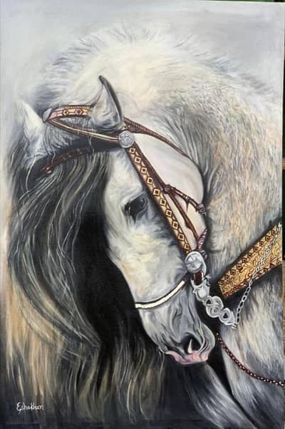 Original Hand-Painted Horse Portrait – Acrylic on Canvas