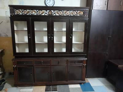 Crockery Cupboard 4 doors 2 steps and bed side tables are sale
