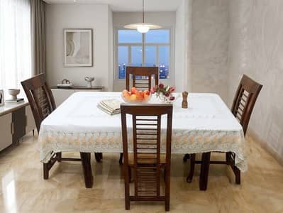 Dining Table Set 4 Seater - Pure Sheesham Wood & 12mm Glass Top