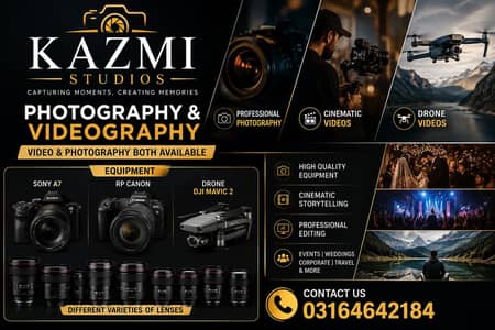 we deal in best prices and read to capture your moments all over paki