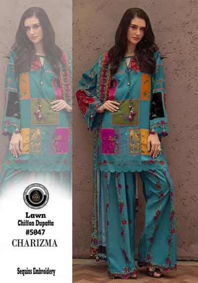 Ladies Unstitched 3 Piece Suit – Beautiful Design