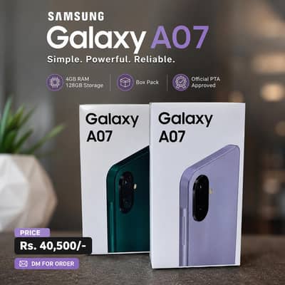Samsung Mobile A07 5G 6/128 Official Approved Box Packed