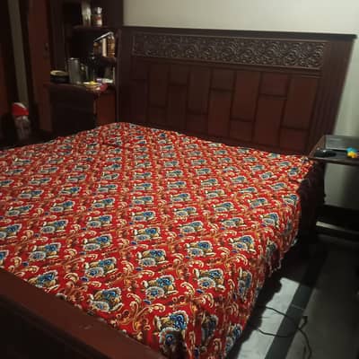King Size Bed with sofa set with two side tables