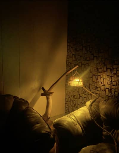 Handmade wooden lamp