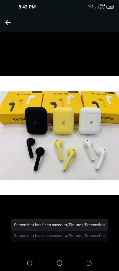 Wireless Bluetooth Earbuds Available (Black & White)