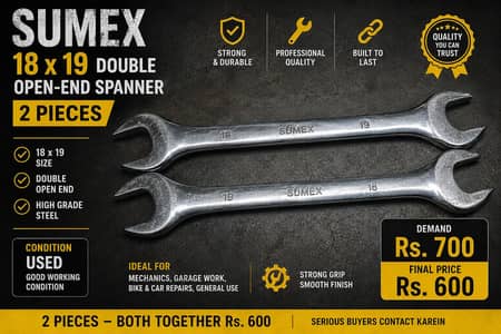 2 pieces available spanner  SUME9 Double Open End Spanner – 2 Pieces