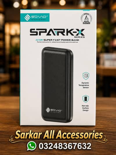 SOVO Spark-X 22.5W Super Fast Power Bank – Brand New Box Pack
