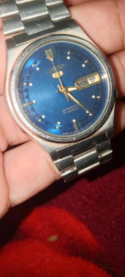 Seiko 5 Automatic Original Japan Blue Dial Day Date Men’s Watch