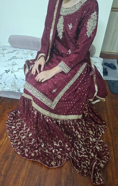 Nikkah dress , Traditional Eastern Three piece Ensemble