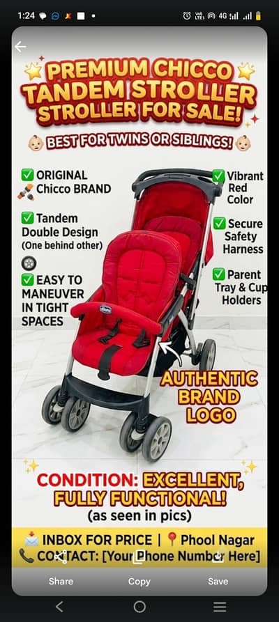 Twin baby stroller