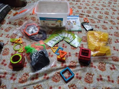 Magnetic Building Blocks Complete Set | Kids Educational Toy ,like new