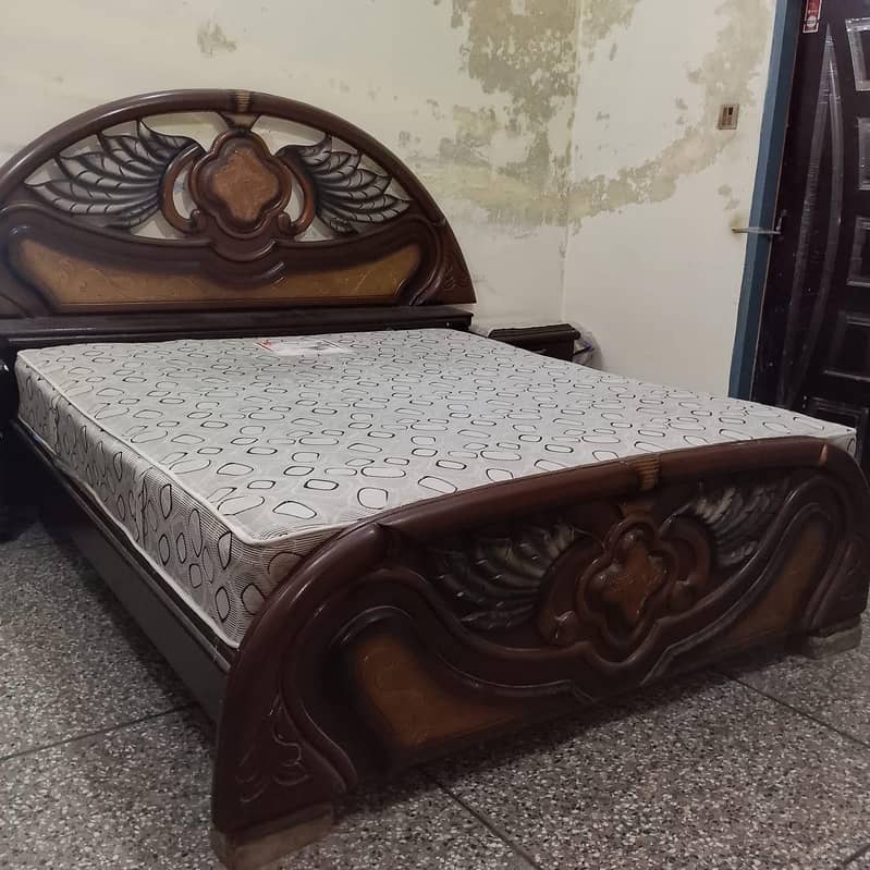 Double bed king size+bed side drow+dressing table 6