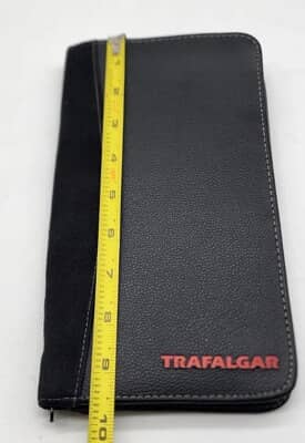 Trafalgar Black Faux Leather Zipped Passport Wallet Travel bag Umra h