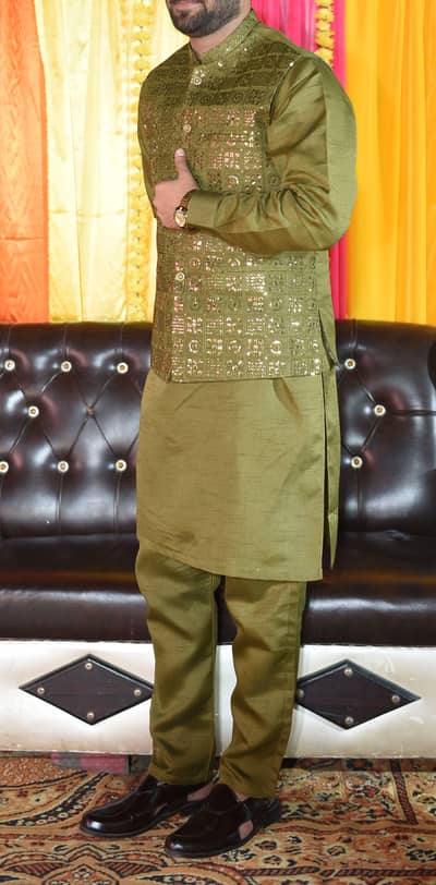 kurta pajama with wascoat fancy