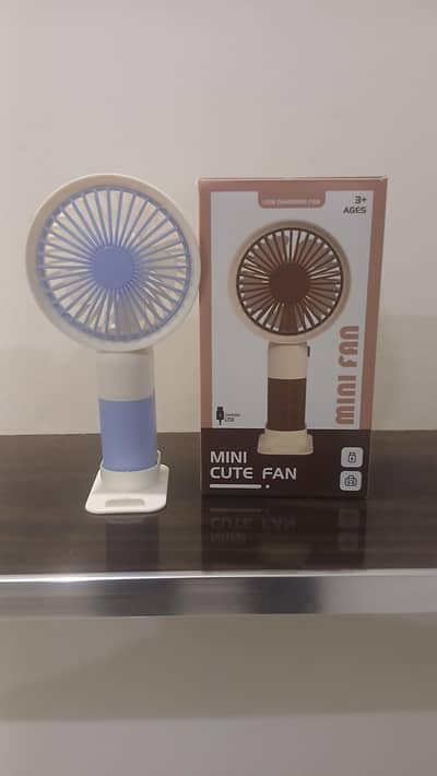 Electric Portable Rechargable Fan with Stand and Charging Cable
