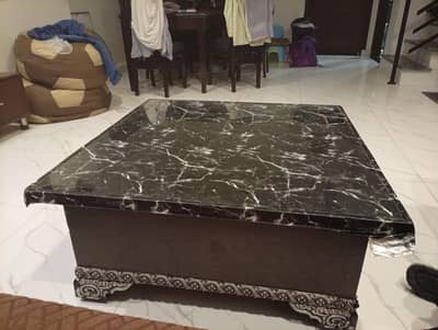 wooden table for sitting area