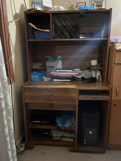 Premium Wooden Computer Desk with Hutch & Storage (Urgent Sale).